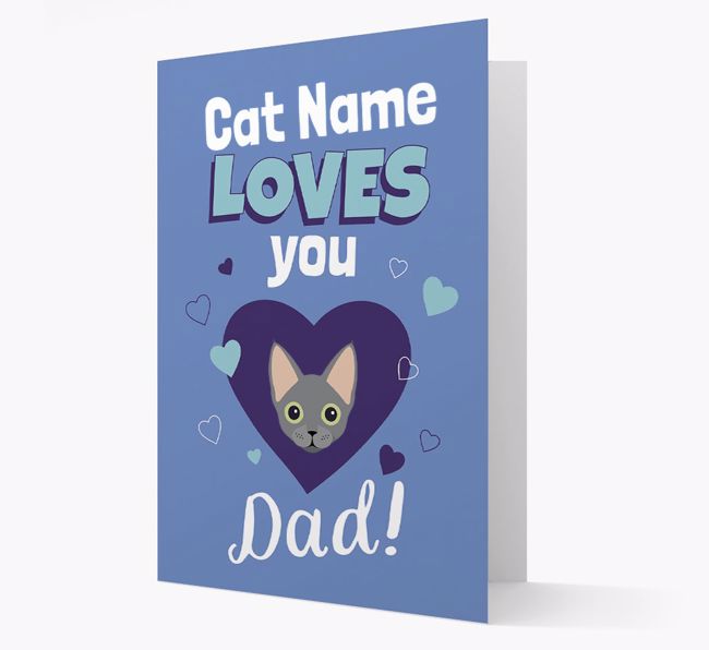 'Loves You Dad' - Personalized {breedCommonName} Card